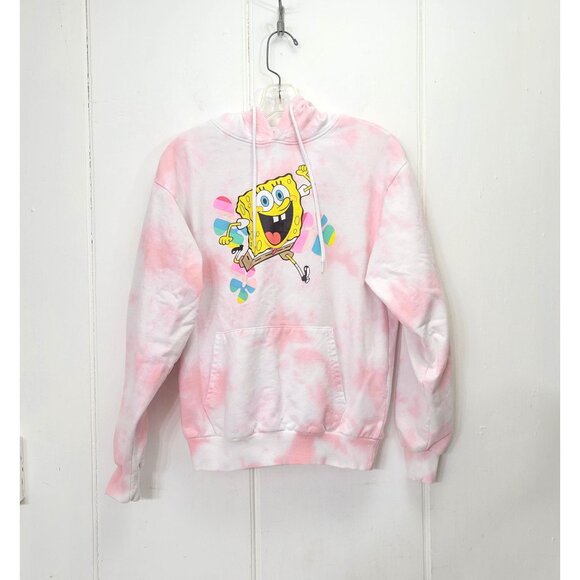 Nickelodeon Spongebob Pink Tie-Dye Hoodie Sweatshirt - Picture 1 of 5